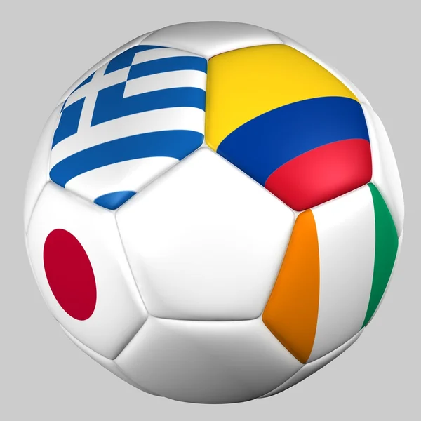 Grup c Dünya Kupası 2014 takımları bayrakları ile Top