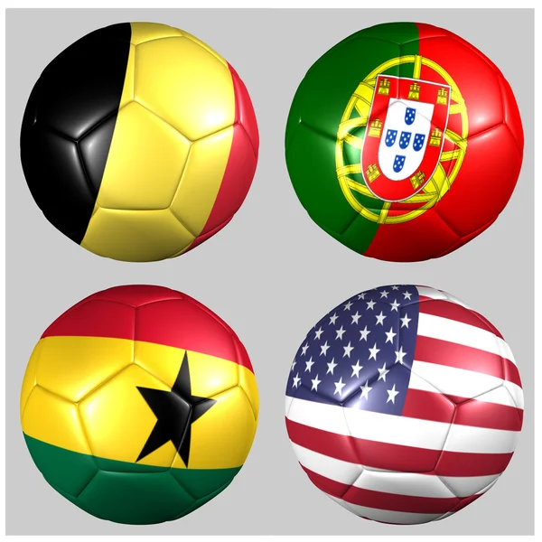 Ball with flags of the teams in Group G World Cup 2014 — Stock Photo, Image