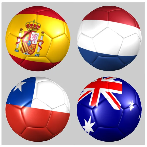 Ball with flags of the teams in Group B World Cup 2014 — Stock Photo, Image