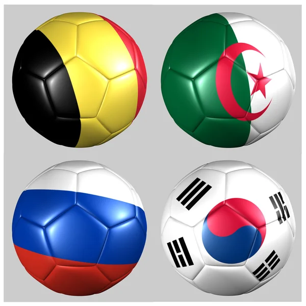 Bola con banderas de los equipos en la Copa del Mundo del Grupo H 2014 —  Fotos de Stock