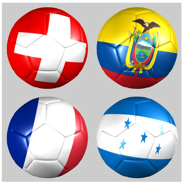 Ball with flags of the teams in Group E World Cup 2014 Stock Picture