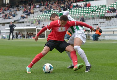 Cordoba, İspanya - 29 Mart: wellington alves r(11) maç sırasında eylem Ligi cordoba (w) vs murcia (r)(1-1) baş melek 29 Mart 2014 tarihinde Belediye Stadyumu
