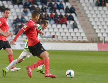 Cordoba, İspanya - 29 Mart: lopez silva w(19) maç sırasında eylem Ligi cordoba (w) vs murcia (r)(1-1) baş melek 29 Mart 2014 tarihinde Belediye Stadyumu