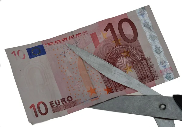 Euro Being Cut — Stock Photo, Image