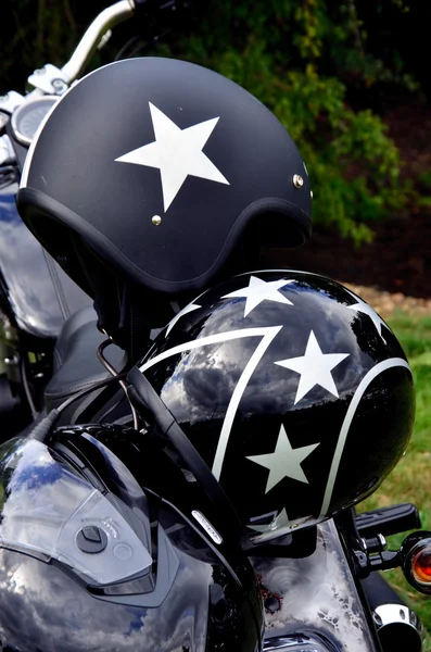 Siyah motosiklet kask — Stok fotoğraf