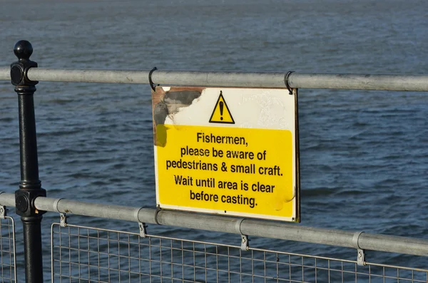 Señal de advertencia del pescador —  Fotos de Stock