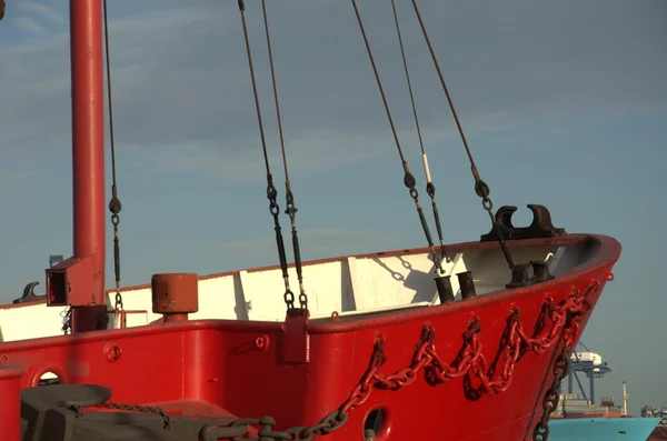 Bow červené lightship — Stock fotografie