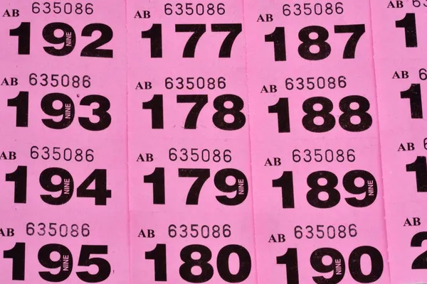 Rows of raffle tickets — Stock Photo, Image