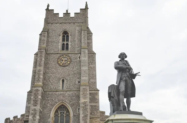 Kilise ve sudbury adlı heykeli — Stok fotoğraf