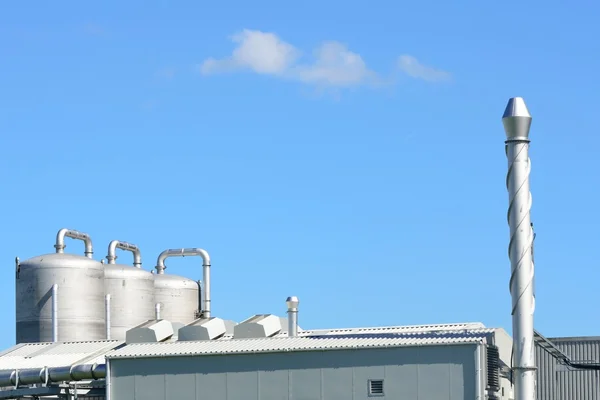 Steel tanks and chimney — Stock Photo, Image