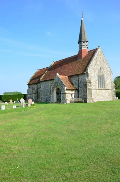 English church on green lawn — Stock Photo, Image