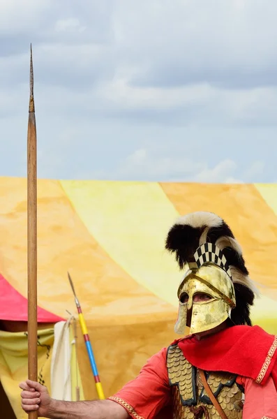 Roman Sentry guarding tent — Stock Photo, Image