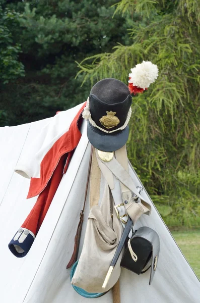 Napoleonic army kit on tent — Stock Photo, Image