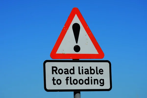 道路標識を洪水に — ストック写真