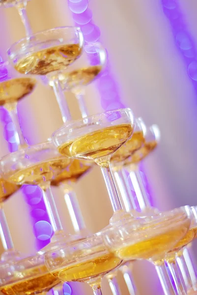 Matrimonio torre champagne — Foto Stock