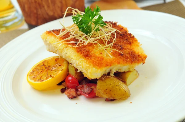 Peixe-bacalhau frito — Fotografia de Stock