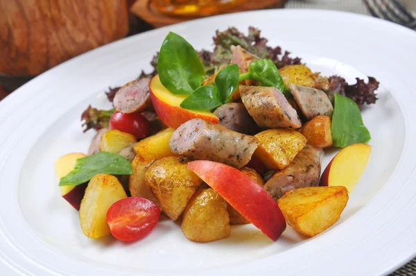 Sausage and bread — Stock Photo, Image