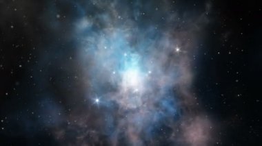 Seamlessly loopable animation of the cosmic travel through the nebulae and stars