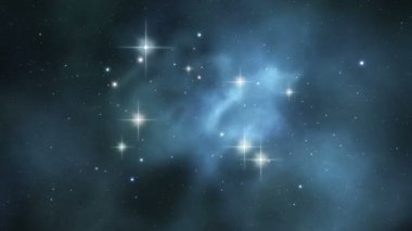 Seamlessly loopable animation of flying around a space nebula