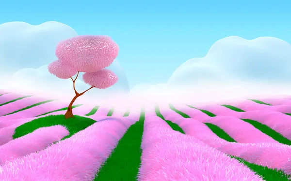 Pink fantasy landscape — Stock Photo, Image