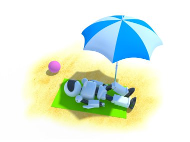 robot bir plajda