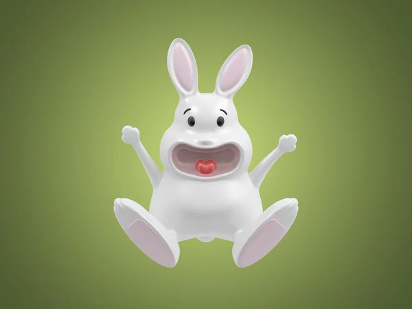 Boldog 3d rabbit — Stock Fotó