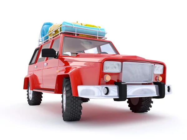 Red SUV adventure — Stock Photo, Image