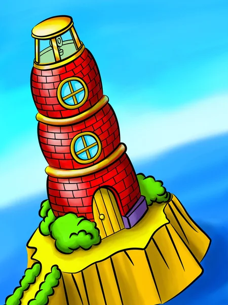 Red brick lighthouse — Stock Photo, Image