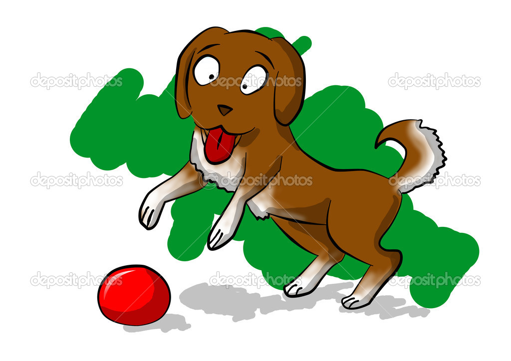 Dog with ball Stock Illustration by ©ilterriorm 40215389
