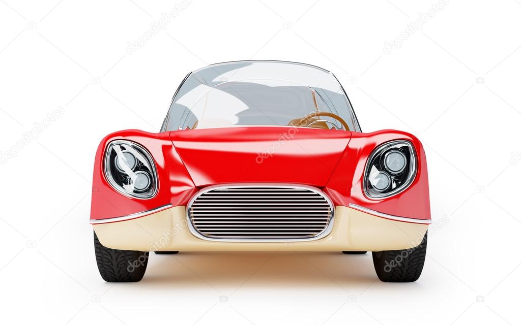 retro futuristic car 1960