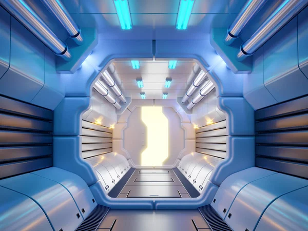 Futuristic tunnel white plastic — Stock Photo, Image