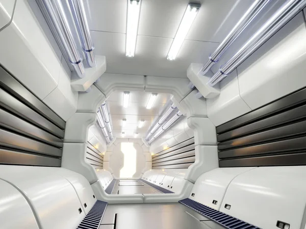 Túnel futurista de plástico blanco — Foto de Stock