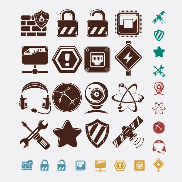 Network icons set — Stock Vector