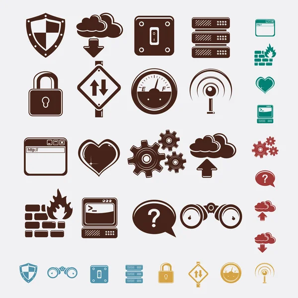 Set of network icons — Stock Vector