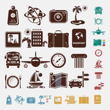 Seyahat simgesi beş renk olarak ayarlandı