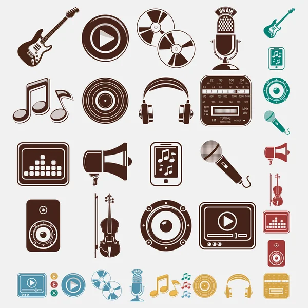 Conjunto de iconos musicales — Archivo Imágenes Vectoriales