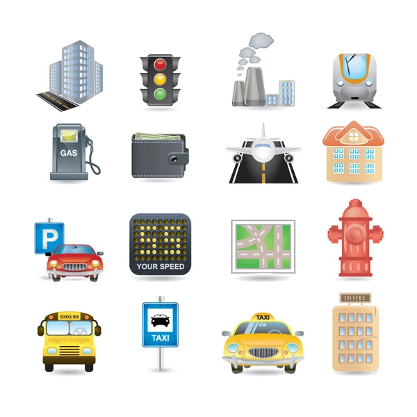 Town icons — Stock Vector