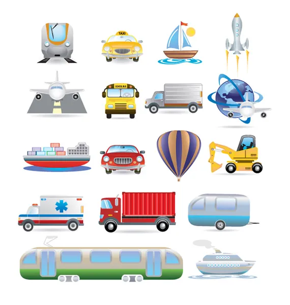 Juego de iconos de transporte — Archivo Imágenes Vectoriales