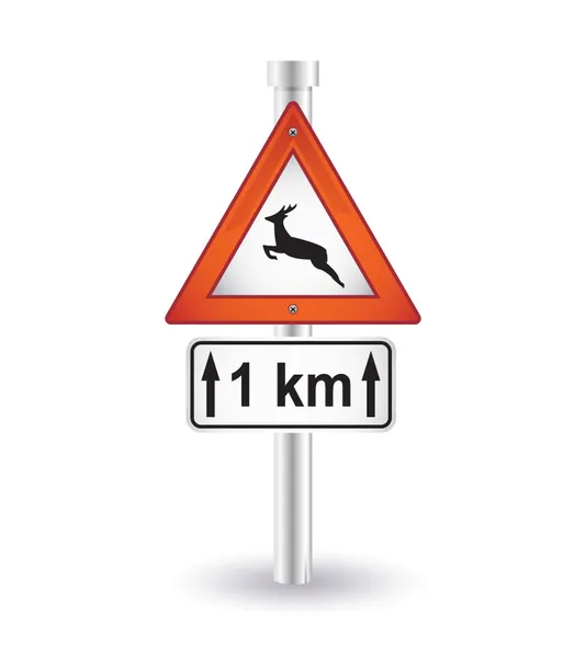 Reindeer road sign — Wektor stockowy