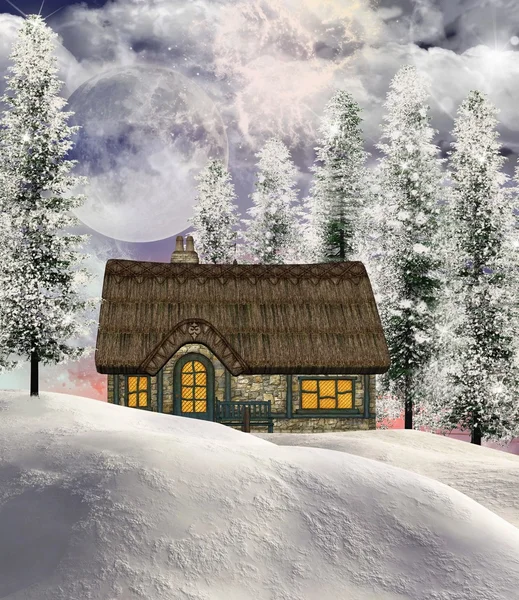 Cottage invernale — Foto Stock