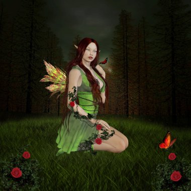 Green nymph clipart