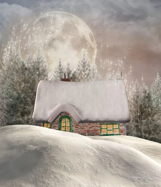 Enchanted winter chalet — Stock Photo, Image