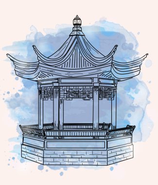 Little oriental pavilion clipart