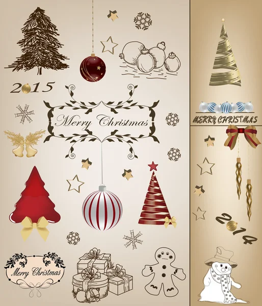 クリスマス スクラップ ブック コレクション — ストックベクタ
