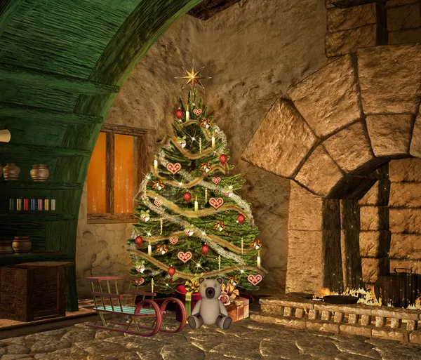 Kerstmis in fantasie huis — Stockfoto