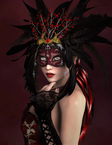 Kobieta maski karnawałowe — Zdjęcie stockowe