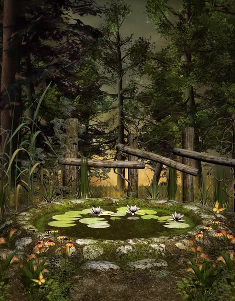 Little enchanted pond — Stock Photo, Image