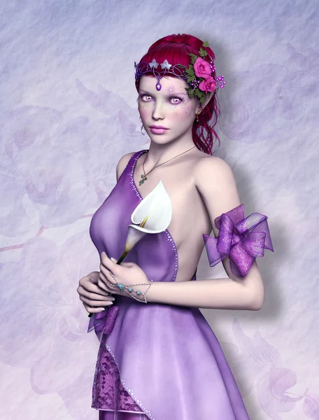 Purple romantic elf — Stock Photo, Image