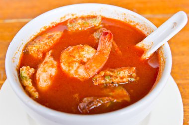 karides ve sebze turuncu omlet köri, lezzetli Tay gıda