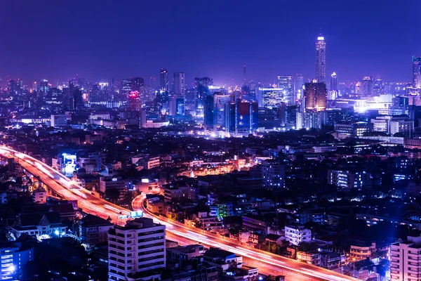 Aerial view of bangkok at twilight night — Stock Photo, Image